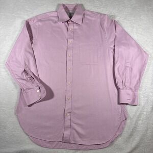 Charles‎ Tyrwhitt Men's L Classic Fit Pink Twill Long Sleeve Dress Shirt 16/34